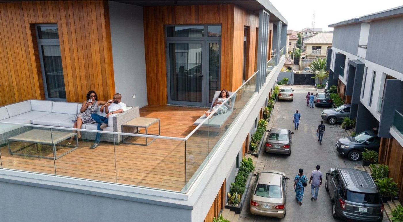 Private penthouse terrace and living space at Harmel Court